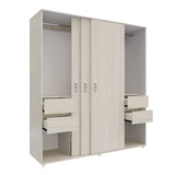 Closet Berlin Niebla y Blanco 180x200cm Con Cuatro Cajones y Dos Entrepaños - CLOSETS | Bylmo