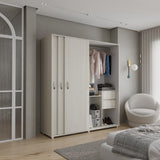 Closet Berlin Niebla y Blanco 180x200cm Con Cuatro Cajones y Dos Entrepaños - CLOSETS | Bylmo
