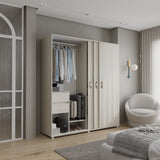 Closet Berlin Niebla y Blanco 180x200cm Con Cuatro Cajones y Dos Entrepaños - CLOSETS | Bylmo