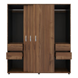 Closet Berlin Gales y Wengue 180x200cm Con Cuatro Cajones y Dos Entrepaños - CLOSETS | Bylmo