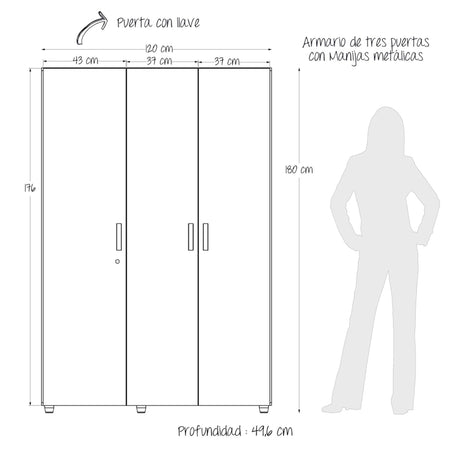 Closet Bilbao Gales 120x180cm Con Cuatro Entrepaños - CLOSETS | Bylmo