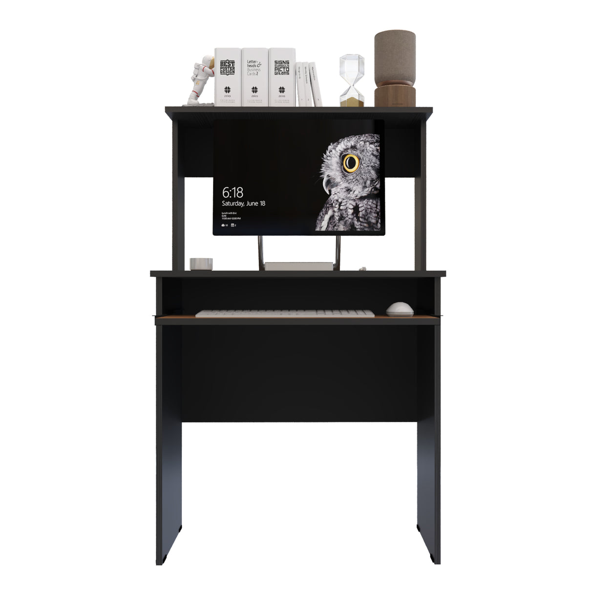 Centro de Computo Sevilla Gales y Negro 71x112cm Moderno - ESCRITORIOS | Bylmo