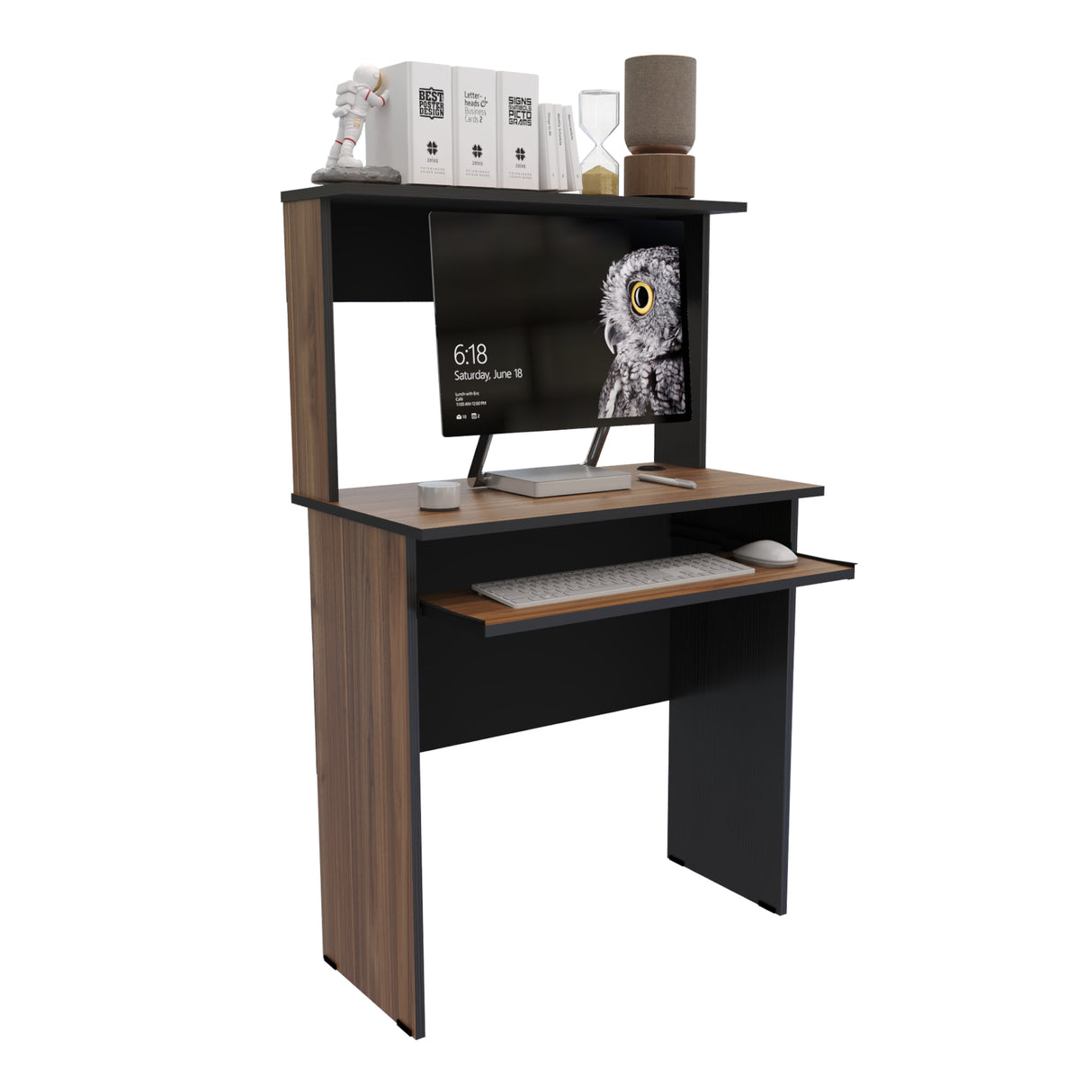 Centro de Computo Sevilla Gales y Negro 71x112cm Moderno - ESCRITORIOS | Bylmo