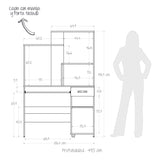 Centro de Computo Cordoba Gales y Negro 106x160cm Moderno - ESCRITORIOS | Bylmo