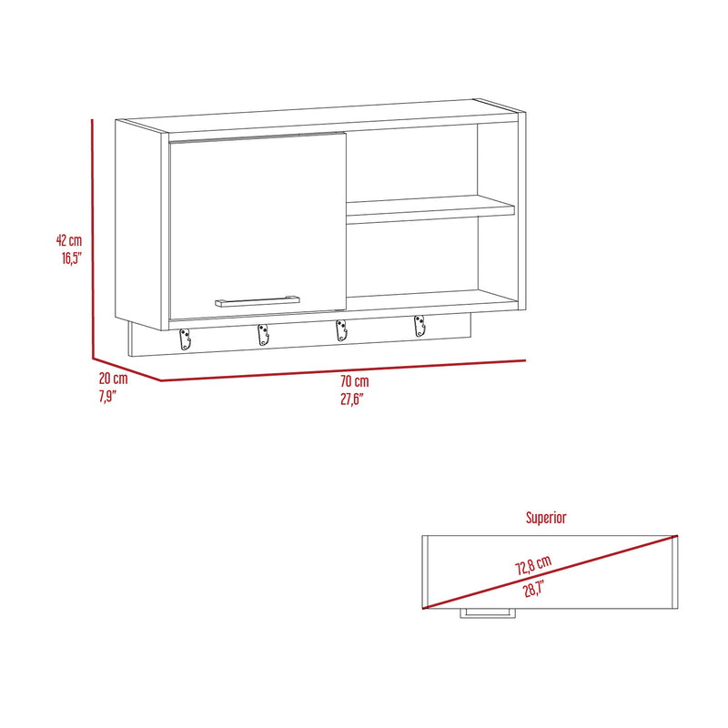 Mueble Auxiliar De Cocina Buxton Wengue Y Miel 70x41.95cm Con Tres Compartimientos