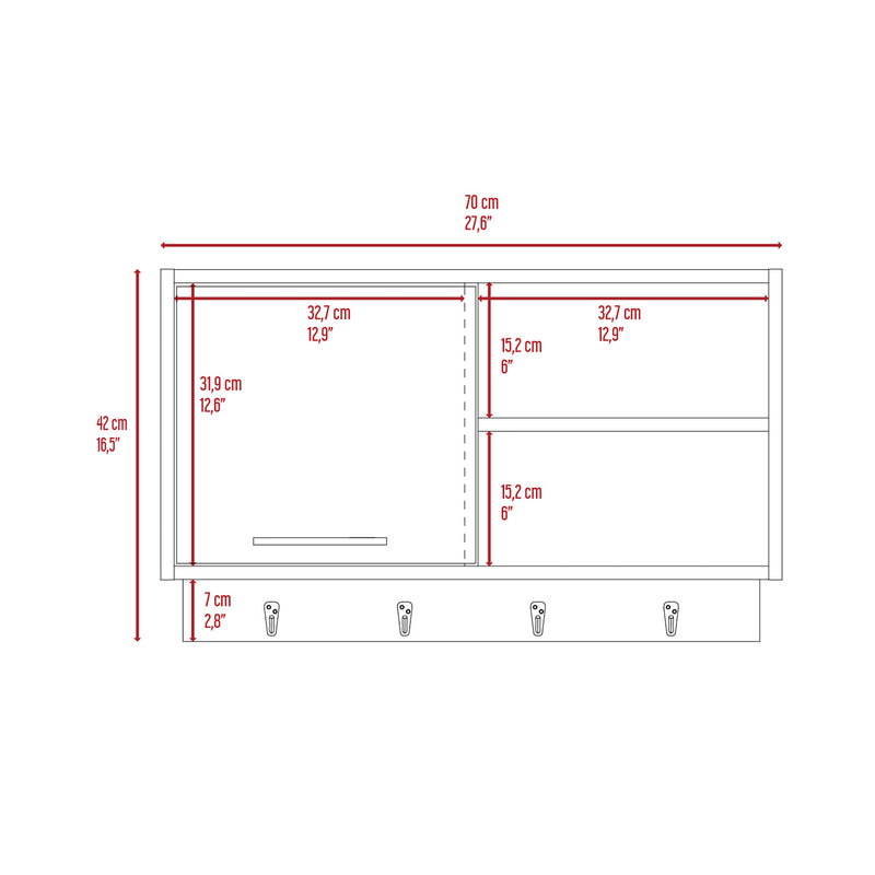 Mueble Auxiliar De Cocina Buxton Wengue Y Miel 70x41.95cm Con Tres Compartimientos