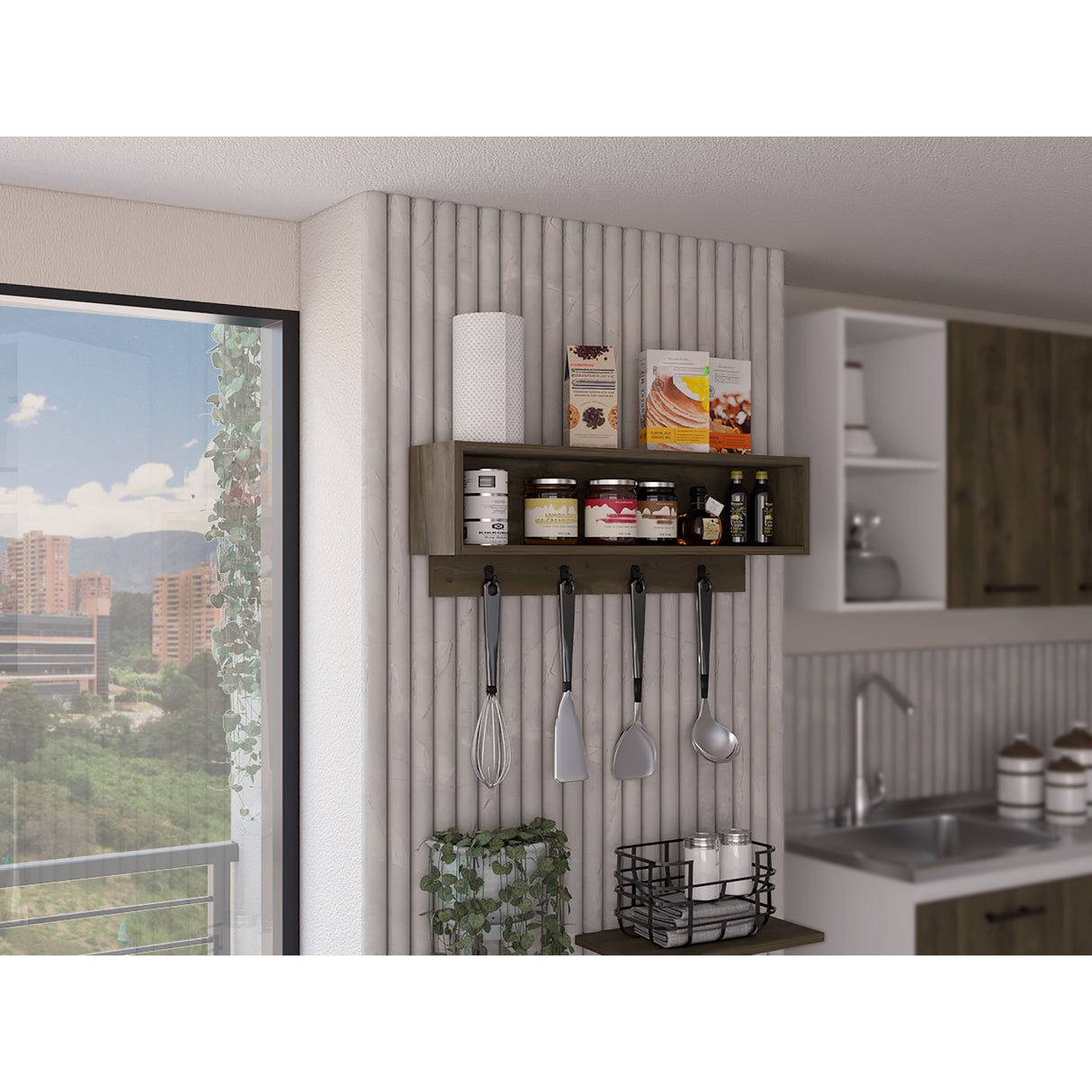 Mueble Auxiliar de Cocina Manhatan Bellota 73x25cm Con Un Compartimiento - BARRAS Y MUEBLES AUXILIARES | Bylmo