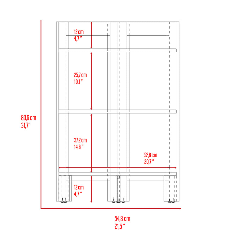 Mesa Auxiliar Riga Wengue 39x80cm Rectangular