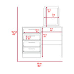 Tocador Ladysin Ceniza Y Blanco 100x126.7cm Con Tres Cajones Y Sin Silla