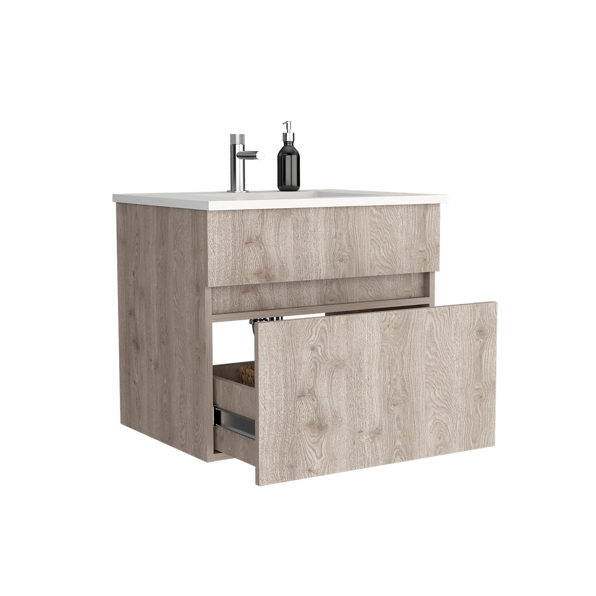 Mueble para Lavamanos Aydin Ceniza 59.1x52cm Flotante Sin Lavamanos - MUEBLES PARA LAVAMANOS | Bylmo