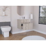 Mueble para Lavamanos Aydin Ceniza 59.1x52cm Flotante Sin Lavamanos - MUEBLES PARA LAVAMANOS | Bylmo