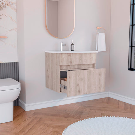 Mueble para Lavamanos Aydin Ceniza 59.1x52cm Flotante Sin Lavamanos - MUEBLES PARA LAVAMANOS | Bylmo