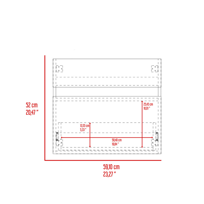 Mueble Para Lavamanos Aydin Wengue 59.1x52cm Flotante Sin Lavamanos