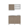 Cocina Antares Bardolino Y Blanco 120x60cm Con Mesón Estufa Y Pozuelo Perforacion Izquierda