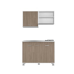 Cocina Antares Bardolino Y Blanco 120x60cm Con Mesón Estufa Y Pozuelo Perforacion Izquierda