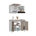 Cocina Antares Bardolino Y Blanco 120x60cm Con Mesón Estufa Y Pozuelo Perforacion Izquierda