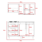 Cocina Alarcon Bellota Y Blanco 150x60cm Con Mesón Estufa Y Pozuelo Perforacion Derecha