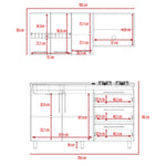 Cocina Alarcon Bellota Y Blanco 150x60cm Con Mesón Estufa Y Pozuelo Perforacion Izquierda