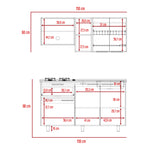 Cocina Belotti Bellota Y Blanco 150x60cm Con Mesón Estufa Y Pozuelo Perforacion Derecha