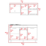 Cocina Miro Eco Duna Y Blanco 150x60cm Con Mesón Estufa Y Pozuelo Perforacion Derecha