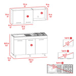 Cocina Miro Ceniza Y Blanco 150x60cm Con Mesón Estufa Y Pozuelo Perforacion Izquierda