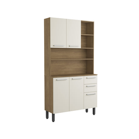 Alacena Off White 105x198cm Con Cinco Puertas y Con Patas - ALACENAS Y MUEBLES MICROONDAS | Bylmo