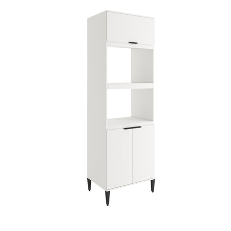 Alacena Blanco 70x220cm Con Tres Puertas y Con Patas - ALACENAS Y MUEBLES MICROONDAS | Bylmo