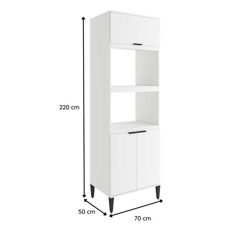 Alacena Blanco 70x220cm Con Tres Puertas Y Con Patas