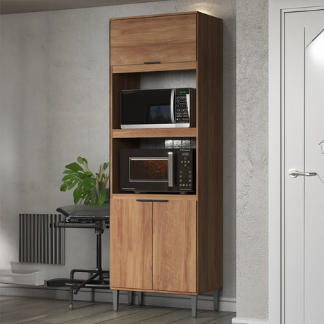 Alacena Freijo 70x220cm Con Tres Puertas y Con Patas - ALACENAS Y MUEBLES MICROONDAS | Bylmo