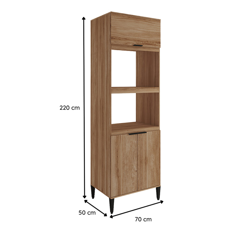 Alacena Freijo 70x220cm Con Tres Puertas Y Con Patas