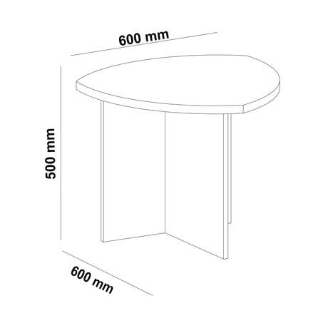 Mesa Auxiliar Triangular Blanco 60x50cm de Base Estándar - MESAS AUXILIARES | Bylmo