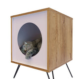 Mesa Auxiliar Cuadrada Rovere 40x43cm con Patas y Espacio para Mascota - MESAS AUXILIARES | Bylmo