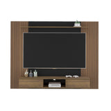 Panel de TV Pino Ripiado y Negro 176x135cm Flotante para Tv Hasta 75 Pulgadas - MUEBLES DE TV | Bylmo