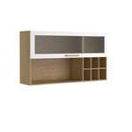 Mueble Superior De Cocina Blanco 120x67cm Con Una Puerta Traslúcida