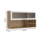 Mueble Superior De Cocina Blanco 120x67cm Con Una Puerta Traslúcida