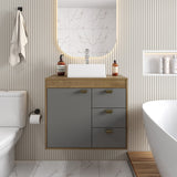 Mueble para Lavamanos Gris 70x77.2cm Sin Lavamanos y Con Tres Cajones - MUEBLES PARA LAVAMANOS | Bylmo