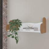 Repisa Rectangular Love Roble y Blanco 93x30cm Flotante - REPISAS | Bylmo