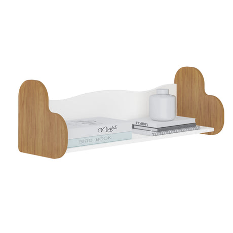 Repisa Rectangular Love Roble y Blanco 93x30cm Flotante - REPISAS | Bylmo