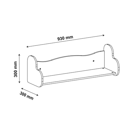 Repisa Rectangular Love Roble y Blanco 93x30cm Flotante - REPISAS | Bylmo