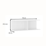 Repisa Rectangular Decor Blanco 78x27cm De Piso Con Tres Entrepaños