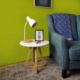 Mesa Auxiliar Circular Cotton Blanco 47x46cm Moderno - MESAS AUXILIARES | Bylmo