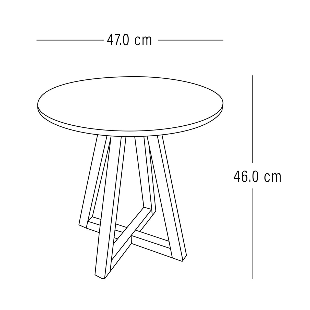 Mesa Auxiliar Circular Cotton Blanco 47x46cm Moderno - MESAS AUXILIARES | Bylmo