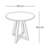 Mesa Auxiliar Circular Cotton Blanco 47x46cm Moderno - MESAS AUXILIARES | Bylmo