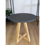 Mesa Auxiliar Circular Cotton Onix 47x46cm Moderno - MESAS AUXILIARES | Bylmo