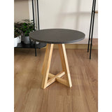 Mesa Auxiliar Circular Cotton Onix 47x46cm Moderno - MESAS AUXILIARES | Bylmo