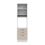 Mueble Auxiliar de Cocina Agata Blanco y Crema 60x225cm Con Patas y Mesón de Madera - BARRAS Y MUEBLES AUXILIARES | Bylmo