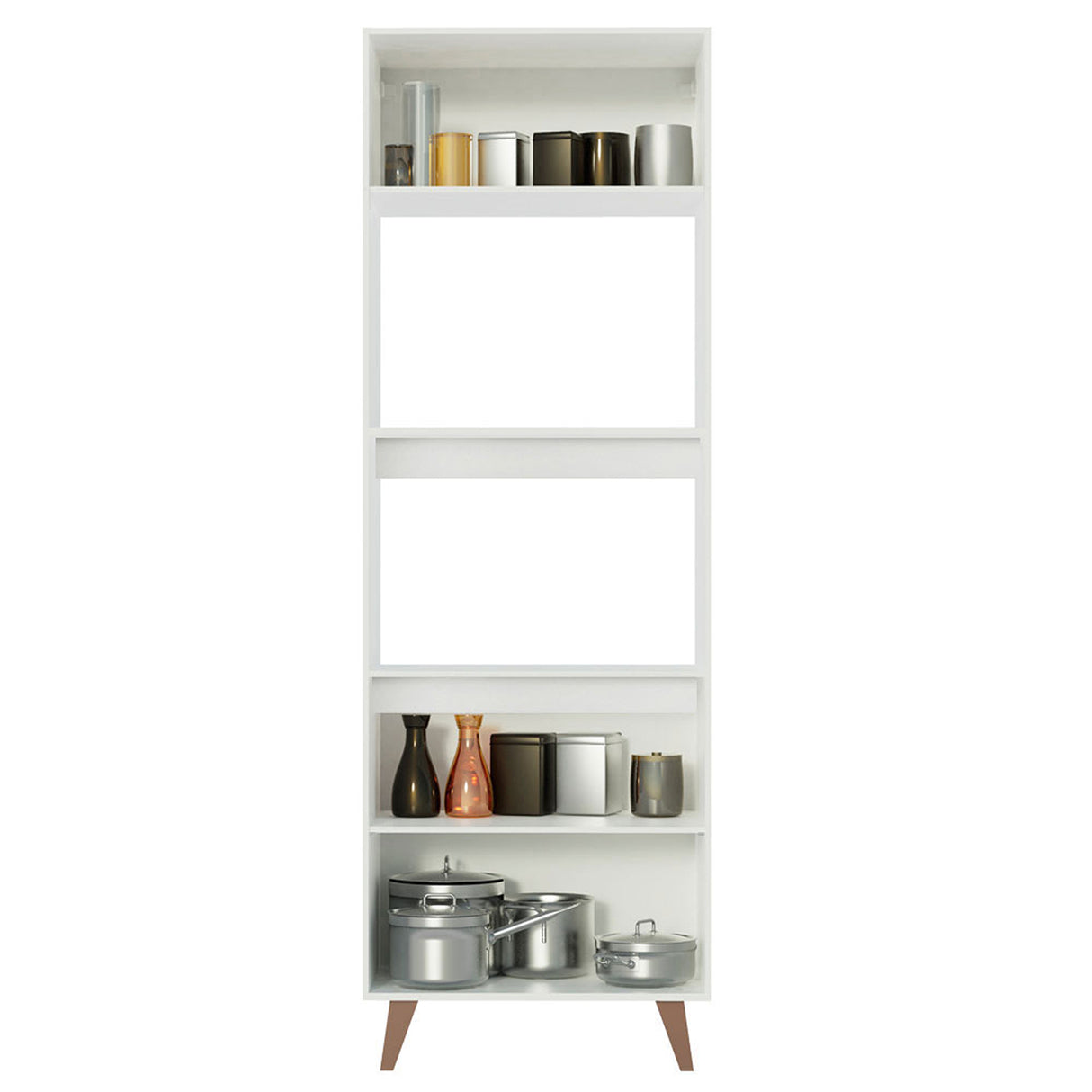 Mueble Auxiliar de Cocina reims Blanco 70x210cm Con Patas y Mesón de Madera - BARRAS Y MUEBLES AUXILIARES | Bylmo