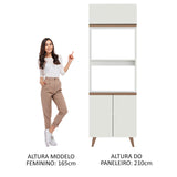 Mueble Auxiliar de Cocina reims Blanco 70x210cm Con Patas y Mesón de Madera - BARRAS Y MUEBLES AUXILIARES | Bylmo