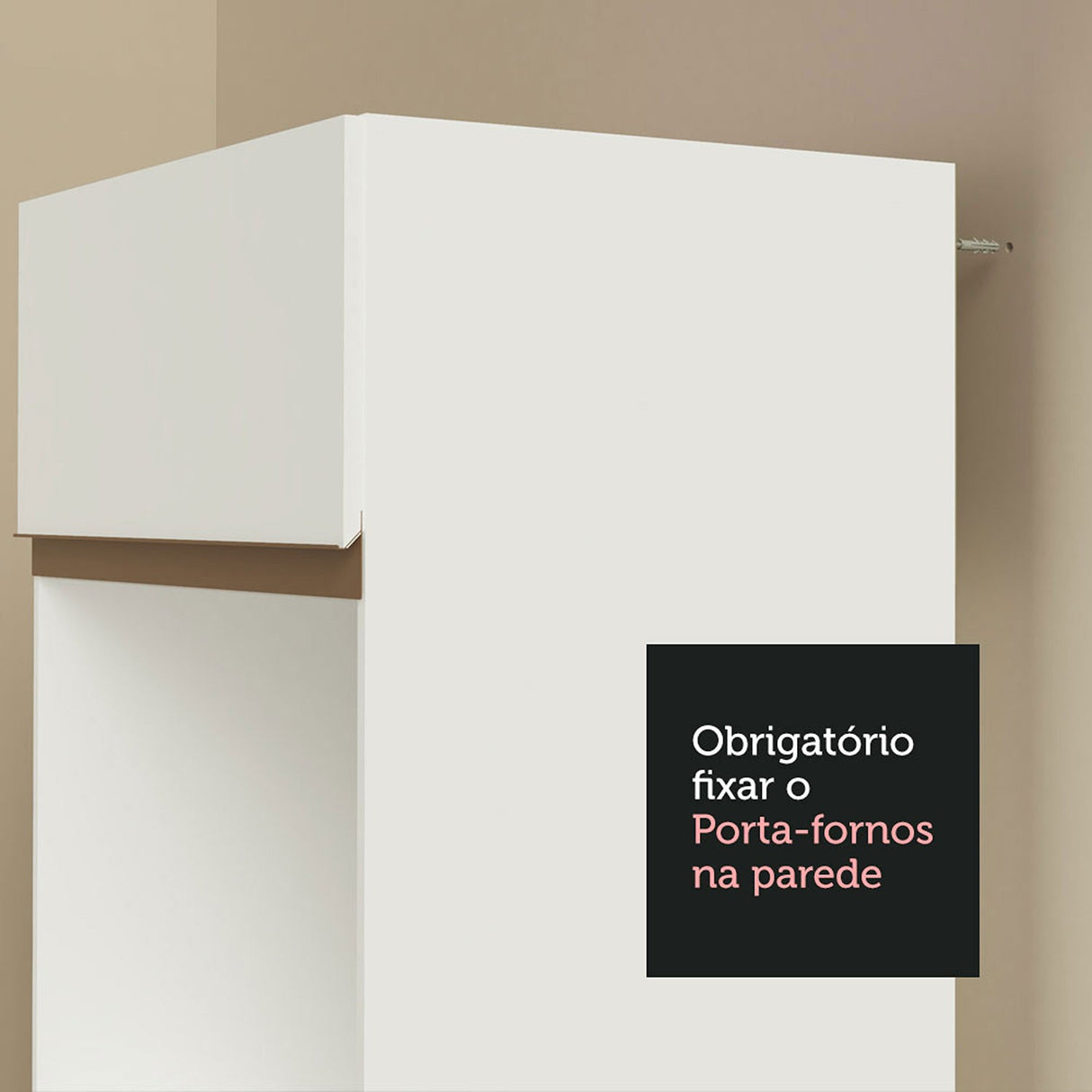 Mueble Auxiliar de Cocina Reims Blanco 70x210cm Con Patas y Mesón de Madera