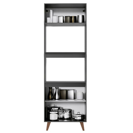 Mueble Auxiliar de Cocina reims Negro 70x210cm Con Patas y Mesón de Madera - BARRAS Y MUEBLES AUXILIARES | Bylmo